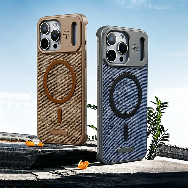 Luxury Hard PC Leather Magnetic Phone Case for iPhone 17 16 15 14 Pro Wireless Charging Shockproof Phone Cover