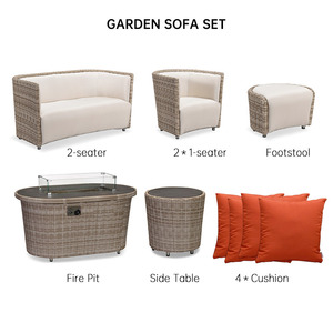 Sigarten Ready to Ship Ukca Ce Certificate Outdoor <b>Patio</b> Garden Furniture Rattan <b>Set</b> with Fire Pit Oxford Outdoor <b>Patio</b> - Product Image 3