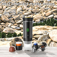 Machine à expresso portable auto-chauffante, cafetière rapide pour la randonnée, le camping, le bureau, facile à utiliser et réutilisable, en plastique