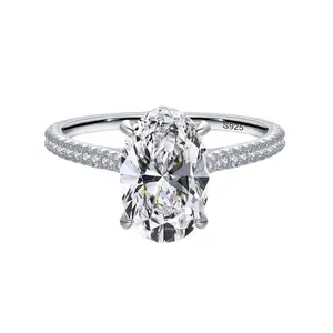 טבעת יוקרה לנשים s925 טבעת מותרות טבעת מותרות עם יהלום חתוך 5 קראט יהלום