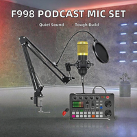 Carte son F998 personnalisée BM800 ensemble de microphones à condensateur nouvel équipement complet d'enregistrement de studio Podcast Type C filaire métal plastique