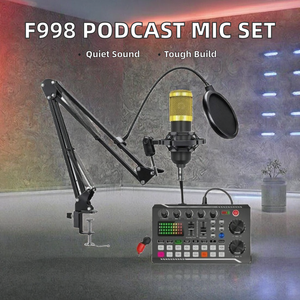 Ensemble de microphone à condensateur cardioïde BM800 avec <span class=keywords><strong>carte</strong></span> <span class=keywords><strong>son</strong></span> F998 personnalisée, réduction du bruit, métal et plastique, neuf, pour <span class=keywords><strong>enregistrement</strong></span> studio complet - Product Image 2