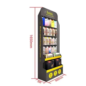 Display Supermarket Berdiri untuk Makanan Keripik Kentang Biji Kopi Coklat Dapat Dilipat Lantai Rak Display Karton Pop