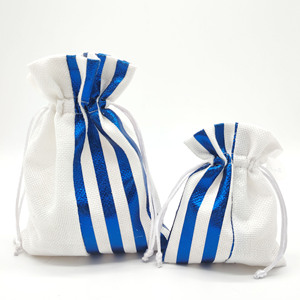 Sacs en lin personnalisés avec cordon de serrage pour Noël, avec impression, sac à bonbons pour fête - Product Image 3