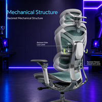 Chaise de bureau moderne en maille Premium E7 avec support lombaire réglable, chaise de bureau ergonomique pivotante pour le bureau à domicile et les esports