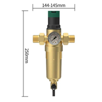 Pré-filtre à eau tout en cuivre de 50 microns avec manomètre et système de mailles en acier inoxydable
