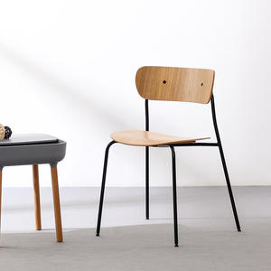 Urban Chair Nordic Danish Minimalist Solid Wood And Iron Dining Chair With <b>Backrest</b> For Home And Commercial Use - Product Image 2