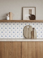 Carreaux de céramique faits à la main en porcelaine bleue et blanche chinoise, peints à la main, 123x123mm, adaptés aux murs de cuisine, de villa, d'hôtel, style moderne