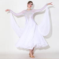 Robes de danse de compétition élégantes et populaires MY926 2025 pour femmes, robe de danse de salon moderne blanche pour performance