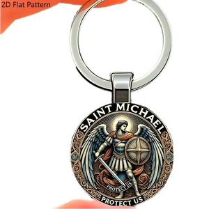Llavero de Vitral San Miguel Defensor para Hombre, de Aleación Metálica Ligera, Ecológico, Moderno, Sencillo, Joyería de Aniversario - Product Image 2