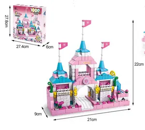 1000 pcs 6 in 1 build a garden Castle wholesale price kids building blocks