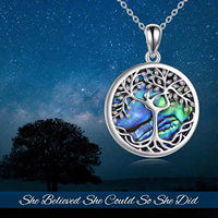 Fine Jewelry Collier pendentif arbre de vie rond en argent sterling 925