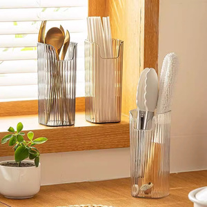 Wall Mounted <b>Cutlery</b> <b>Storage</b> Box Transparent Rectangle No Drill Multipurpose Kitchen Organizer - Product Image 3