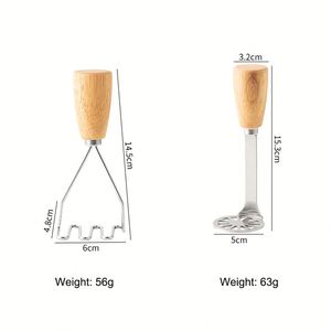 2 écraseurs à pommes de terre miniatures en acier inoxydable de qualité supérieure, robustes, pour avocat - Product Image 3