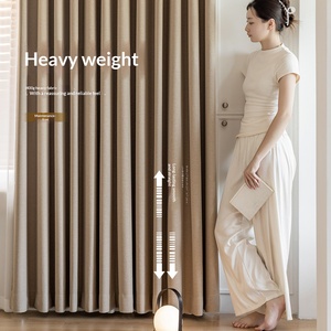 Cortinas de Lino y Algodón Estilo Japonés, Opacas, Gruesas, de Color Sólido, con Pliegues Coreanos, Personalizables, Novedad 2024 para Sala de Estar - Product Image 4