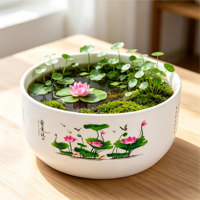Pot de fleurs d'intérieur en résine PP de style chinois classique avec trou de drainage, capacité de 8,04 L