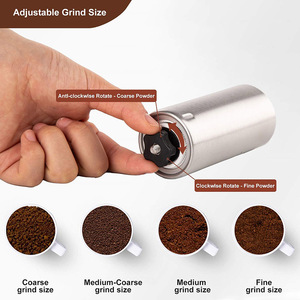 Molinillo de Café Manual Portátil de Acero Inoxidable para el Hogar, Molinillo de Café Manual con Muelas de Cerámica, Ajustes Regulables, Herramientas Portátiles de Manivela - Product Image 3