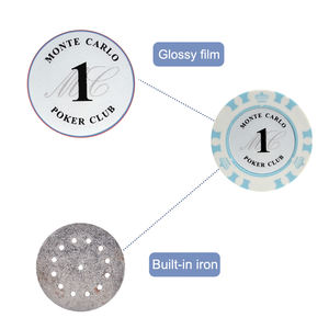 ホットセール中！14gクレイ素材カジノテキサスホールデムポーカーチップセット クラウンモンテカルロポーカーチップ 卸売 - Product Image 4