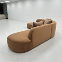 Geschwungenes Ecksofa Moderner Luxus-Samtstoff 3-Sitzer Ecksofa Hochdichter Schaumstoff Modulares Umweltfreundliches Wohnzimmer-Sofa