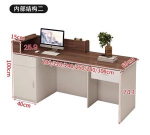 Mostrador de Recepción Avignon en Roble Blanco y Negro con Estación de Trabajo, 120x50.5x100cm, 53kg, Diseño de Lujo en MDF para Oficina/Salón/<span class=keywords><strong>Hotel</strong></span> - Product Image 6