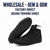 Chaussures de boxe unisexe en gros pour l'entraînement, protection de la cheville, empeigne en maille respirante, semelle extérieure souple en TPR pour la distribution à long terme