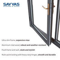 Puertas Francesas Modernas Sayyas A86slim de Aluminio y Madera con Vidrio Low-E, Certificación Energy Star, Aislamiento Acústico, 5 Años de Garantía, para Exteriores