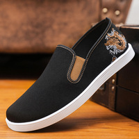 Chaussures décontractées pour hommes, style ancien de Pékin, respirantes, durables, à enfiler, imprimées, polyvalentes, à semelle souple, pour la marche en extérieur