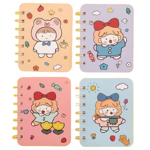 2025 Hot Selling Mini Coil Notebook Easy to Carry Custom Different Cartoon Style Cover and Logo Suitable for Student and Kids