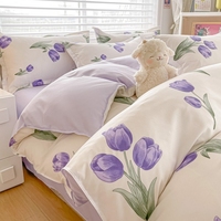 Parures de Lit en Gros 100 % Polyester 4 Pièces : 1 Housse de Couette, 1 Drap de Lit et 2 Taies d'Oreiller, Ensemble de Literie avec Fermeture Éclair