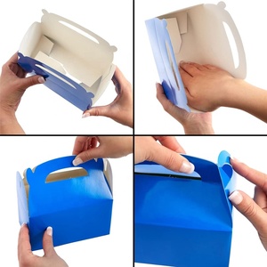 Sinh Nhật Quà Tặng Đám Cưới Pastry <span class=keywords><strong>Gable</strong></span> Thực Phẩm Hộp Giấy Có Thể Tái Chế Nhỏ Đầy Màu Sắc Đảng Với Xử Lý Đối Với Đảng Bánh Đỏ Cupcake Hộp - Product Image 4