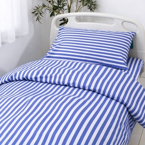 Parure de lit d'hôpital rayée en polycoton 3 pièces 130*70 densité tissu pour chambre de patient et salle de soins - Product Image 1