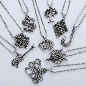 Collar de Acero de Titanio para Hombre, Estilo Hip Hop Dominante, Largo, de Acero Inoxidable, Joyería al por Mayor - Product Image 1