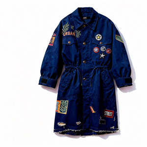 Chaqueta Larga Personalizada de Estilo Urbano Vintage para Hombre, Chaqueta de Lona de Algodón Grueso, Chaqueta de Trabajo con Parches Bordados, Parka de Lujo - Product Image 3