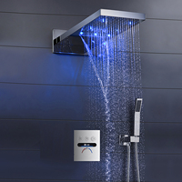 HOMEDEC Ensemble de douche encastré à trois fonctions avec corps de valve en laiton à température constante, nouveau style pour salle de bain domestique