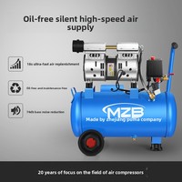 Compresor de Aire Eléctrico Móvil Sin Aceite 110V, Silencioso, para Soplar Polvo, Inflar, Trabajos de Madera, Pistola de Clavos, Capacidad de 30L, 5 Años de Garantía