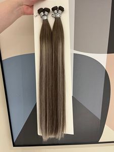 Venta al por mayor Super doble dibujado Remy del <span class=keywords><strong>pelo</strong></span> se puede cortar la trama fina flexible Balayage Ceniza Genius trama del <span class=keywords><strong>pelo</strong></span> - Product Image 3