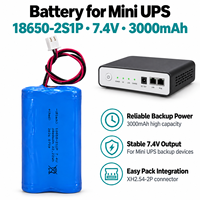 Pack de batteries Li-ion personnalisé 18650 2S1P 7,4V 3000mAh 22,2Wh, mini UPS rechargeable, alimentation de secours