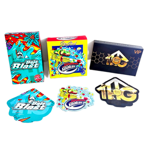 Bolsas de Mylar Exóticas con Ventana y Caja de Embalaje, Personalizadas, Impresas, a Prueba de Olores, Vacías, con Forma de Galleta Comestible, de 3.5g, Troqueladas - Product Image 1