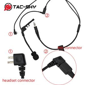 Accessoire pour casque tactique TS TAC-SKY Y-line Version longue avec microphone <span class=keywords><strong>Comtac</strong></span> et U94 Ptt pour les cache-oreilles de tir tactique - Product Image 2