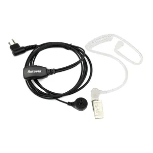 Conector retevis m1, 2 pinos ptt microfone redução de ruído tubo acústico fone de ouvido para motorola gp68/gp88/gp300/2000/ct150/