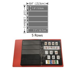 Pack professionnel en plastique sans acide PET clair 9 trous Standard Page Fit timbre <span class=keywords><strong>Album</strong></span> liant 5 poches <span class=keywords><strong>Pages</strong></span> pour les collectionneurs de <span class=keywords><strong>timbres</strong></span> - Product Image 5