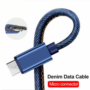 Cable cargador micro usb tipo c para iphone y samsung, muestra gratis, estilo vaquero, núcleo de cobre, carga rápida - Product Image 2