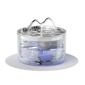 <span class=keywords><strong>Fontaine</strong></span> à <span class=keywords><strong>eau</strong></span> pour animaux de compagnie en verre de 2,8 L avec lumière LED, distributeur d'<span class=keywords><strong>eau</strong></span> automatique pour chat, forme de fleur, pompe silencieuse, niveau d'<span class=keywords><strong>eau</strong></span> visible - Product Image 2