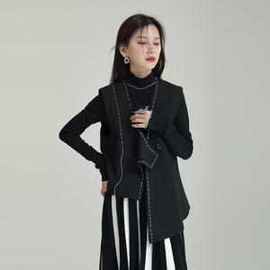 Street <span class=keywords><strong>Hipster</strong></span> – <span class=keywords><strong>gilet</strong></span> à col en v, coupe sombre irrégulière, Design de ligne supérieure, <span class=keywords><strong>gilet</strong></span> à boucle unique, femme, ample, Niche, <span class=keywords><strong>costume</strong></span>, <span class=keywords><strong>gilet</strong></span>, 2023 - Product Image 6