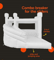 Combo Commercial PVC Gonflable pour Fêtes, Château Gonflable Commercial Blanc avec Toboggan pour Enfants
