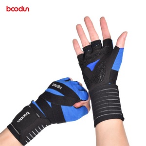 Boodun Fitness Gloves <b>Half</b> Finger Anti <b>Slip</b> Weight Lifting Gym Workout Equipment Protection Unisex Black - Product Image 4