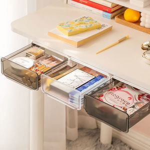 Boîte de rangement transparente sous le bureau, organisateur de couleur unie pour bureau, design minimaliste - Product Image 1