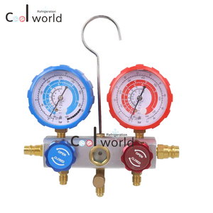 COOLWORLD CT-636 Boa Qualidade Brass Valve Body <span class=keywords><strong>Manifold</strong></span> <span class=keywords><strong>Gauge</strong></span> Conjunto com Visão De Vidro - Product Image 3