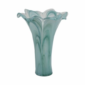 Vase à fleurs moderne en verre avec détails côtelés verticaux pour la décoration intérieure, design élégant cannelé, vase de présentation pour salon - Product Image 1