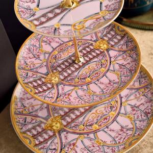 Plateau à dessert en céramique de style européen, plateau à fruits de haute qualité, créatif, support à gâteau, plateau à fruits secs, plateau à dessert pour le thé de l'après-midi - Product Image 2